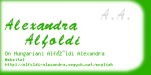 alexandra alfoldi business card